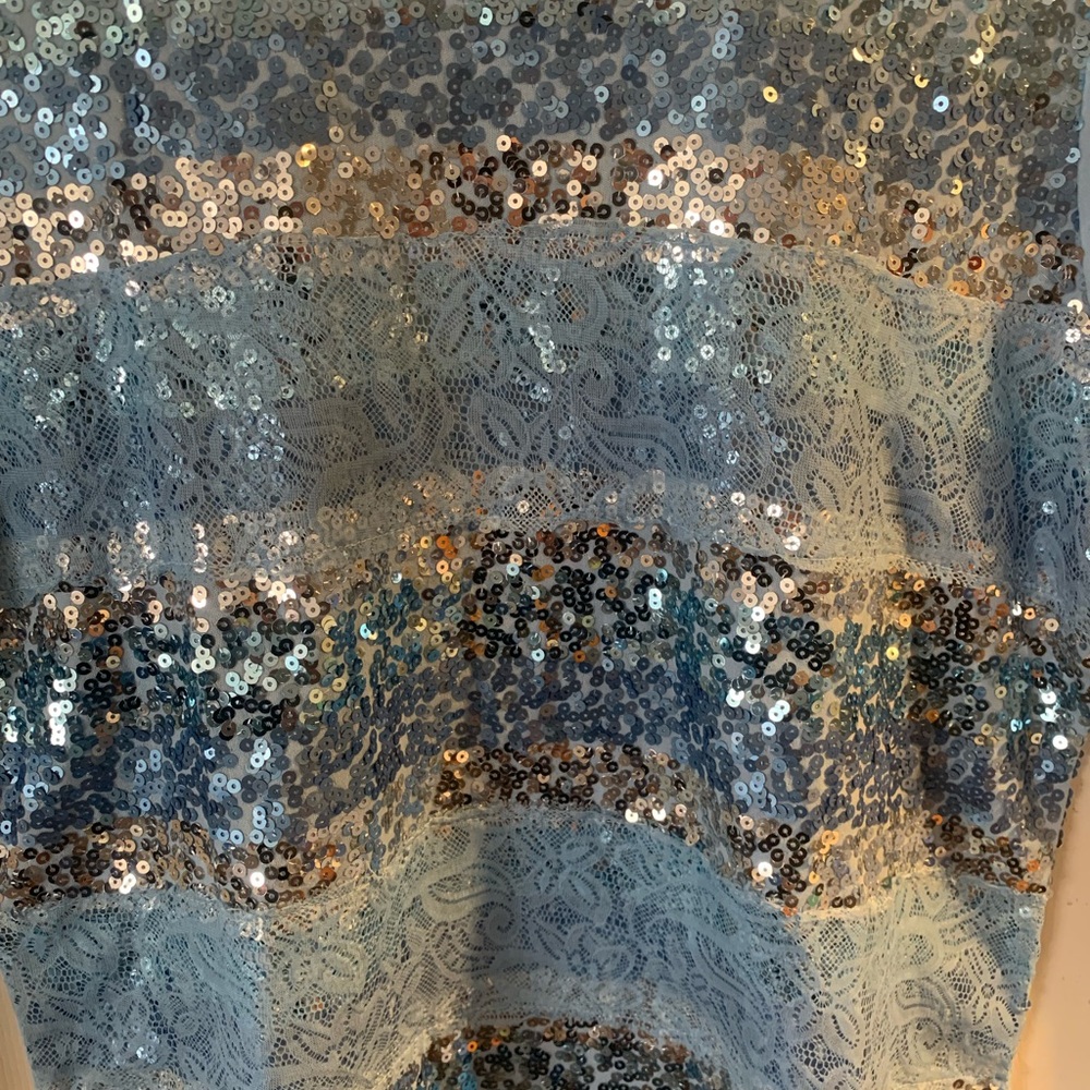 Pre Owned Women’s Quacker Factory Shirt Sequined Sz Lg Festive Vibe - Picture 5 of 11